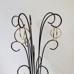 Vintage round inside out hoop earrings, EUC, hoops